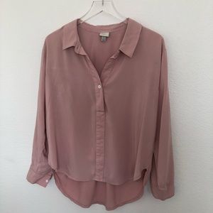 Blush Pink Button Down Top L